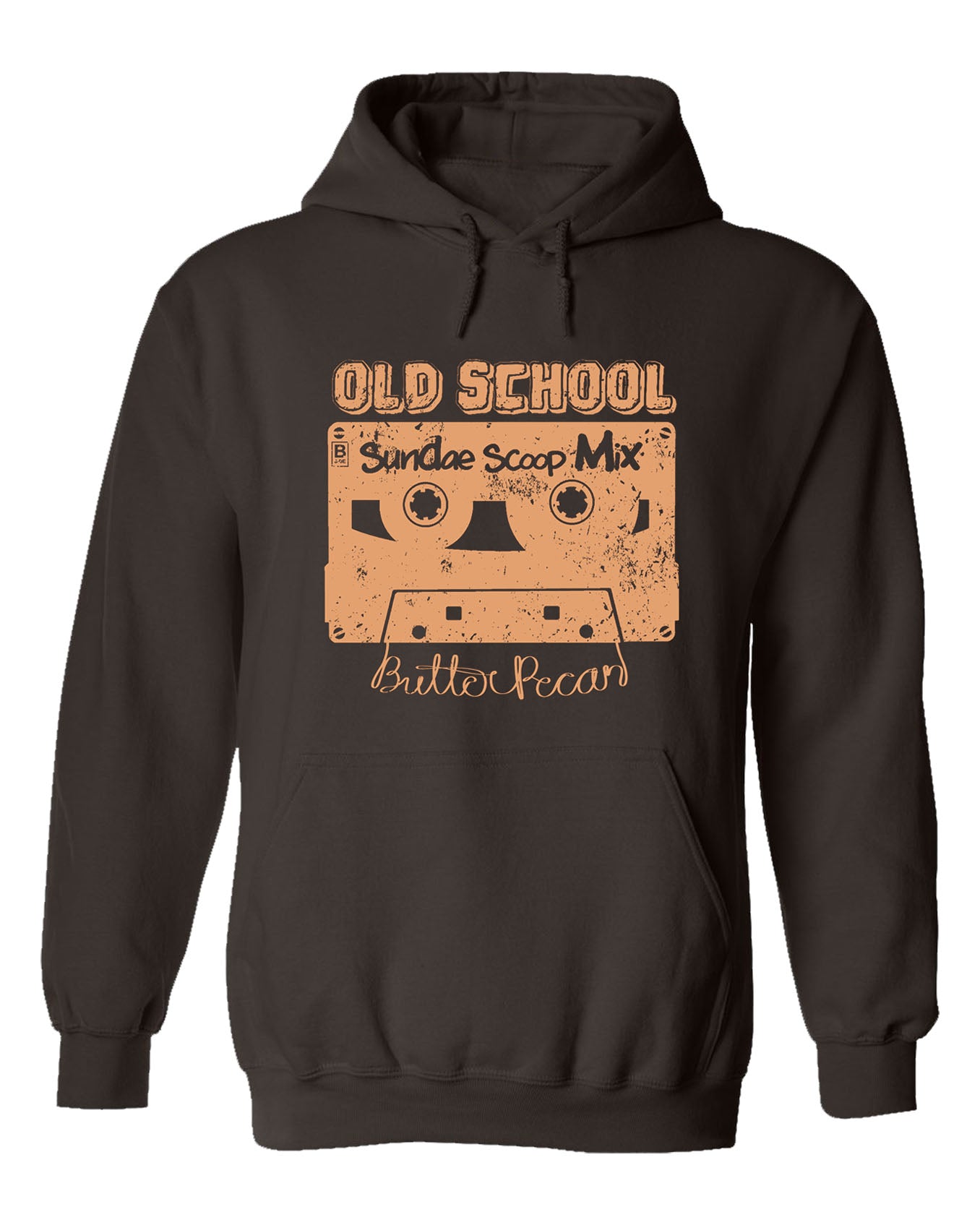 Old School "Sundae Scoop" Mix Hoodie – Retro Cassette Butter Pecan Flavor Design