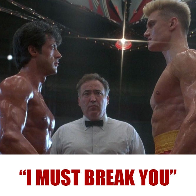 Ivan Drago I Must Break You Dolph Lundgren ROCKY Balboa 2 3 4 5 6 movie Sylvester Stallone The Expendables boxing gym Russian USSR t shirt