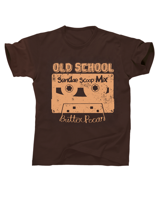 Old School "Sundae Scoop" Mix T-Shirt – Retro Cassette Butter Pecan Flavor Design